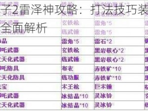 封神太子2雷泽神攻略：打法技巧装备掉落及技能全面解析