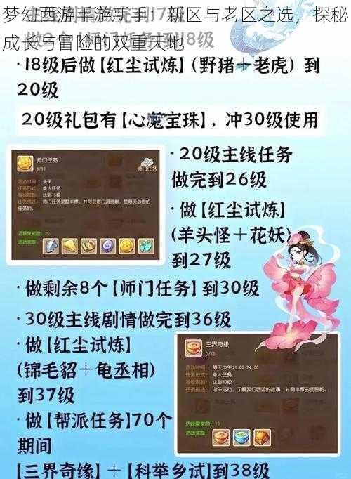 梦幻西游手游新手：新区与老区之选，探秘成长与冒险的双重天地