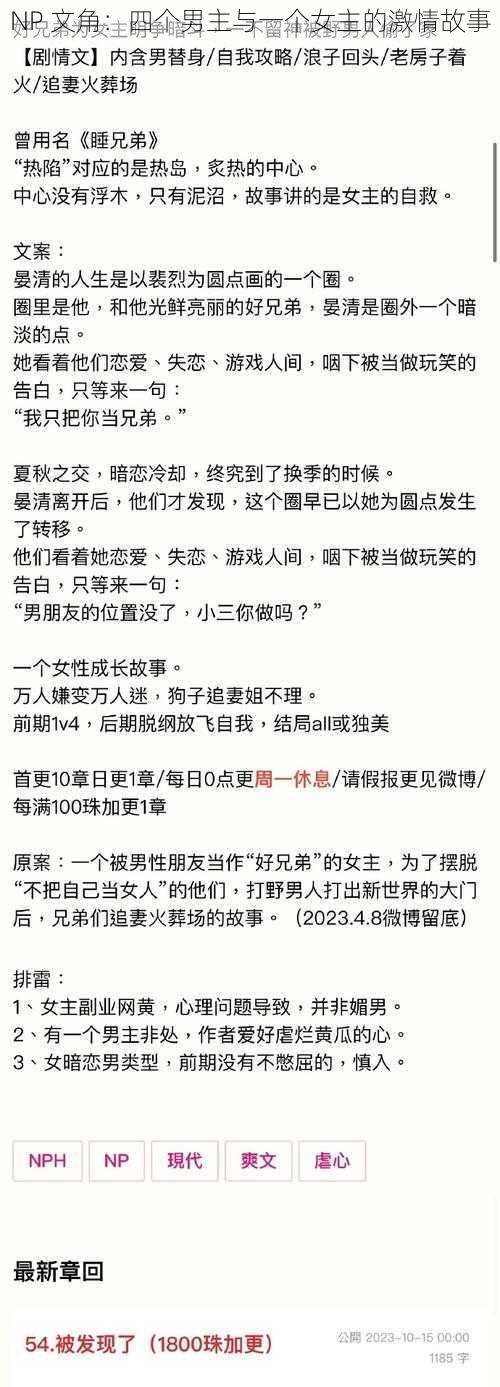 NP 文角：四个男主与一个女主的激情故事