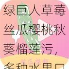 绿巨人草莓丝瓜樱桃秋葵榴莲污，多种水果口味，口感丰富，营养美味