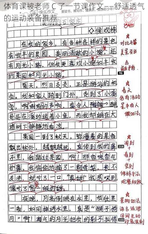 体育课被老师 C 了一节课作文——舒适透气的运动装备推荐