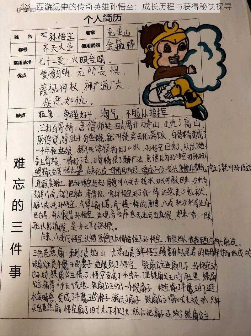 少年西游记中的传奇英雄孙悟空：成长历程与获得秘诀探寻