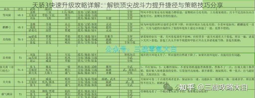 天骄3快速升级攻略详解：解锁顶尖战斗力提升捷径与策略技巧分享