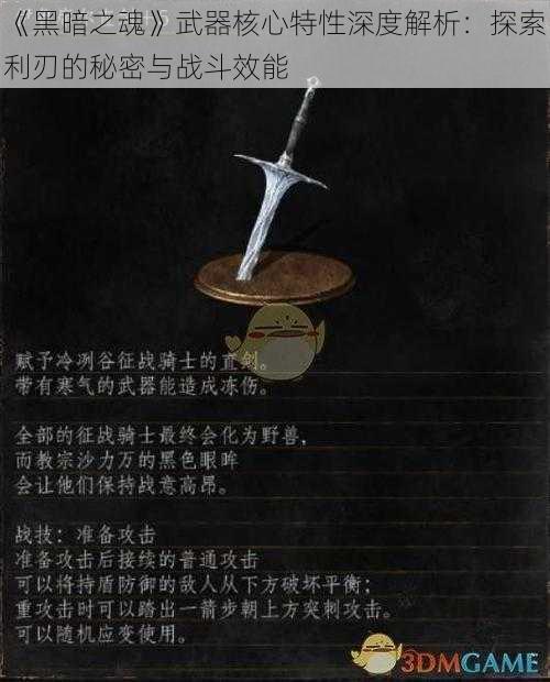 《黑暗之魂》武器核心特性深度解析：探索利刃的秘密与战斗效能