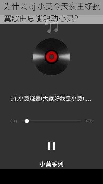 为什么 dj 小莫今天夜里好寂寞歌曲总能触动心灵？